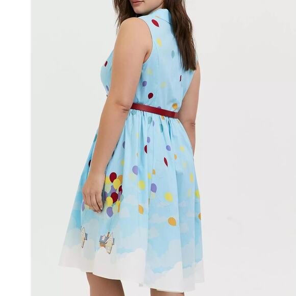 NO Belt‎ Torrid size 28 Disney Pixar UP Balloons Retro Swing Dress w/Pockets - Picture 3 of 4